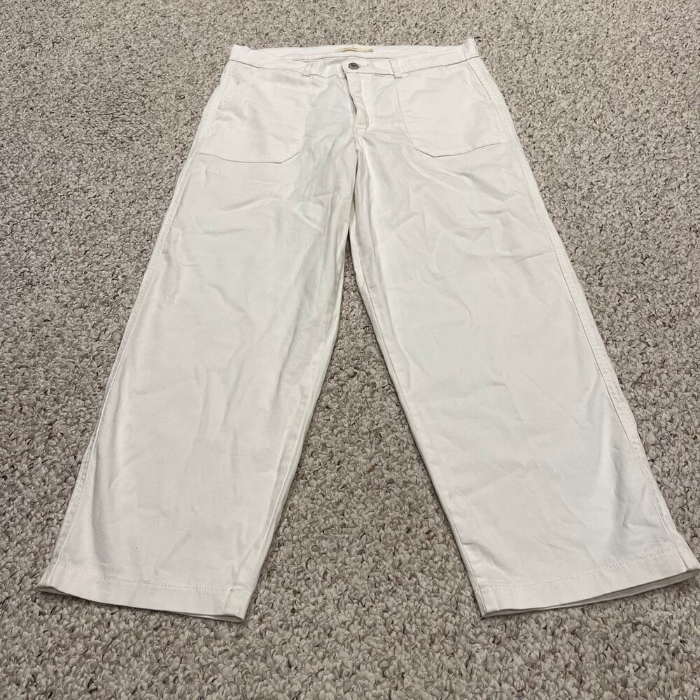 Levi's Utility Twill Pants Sz 31 White Casual Inseam 26 Wide Leg Classic